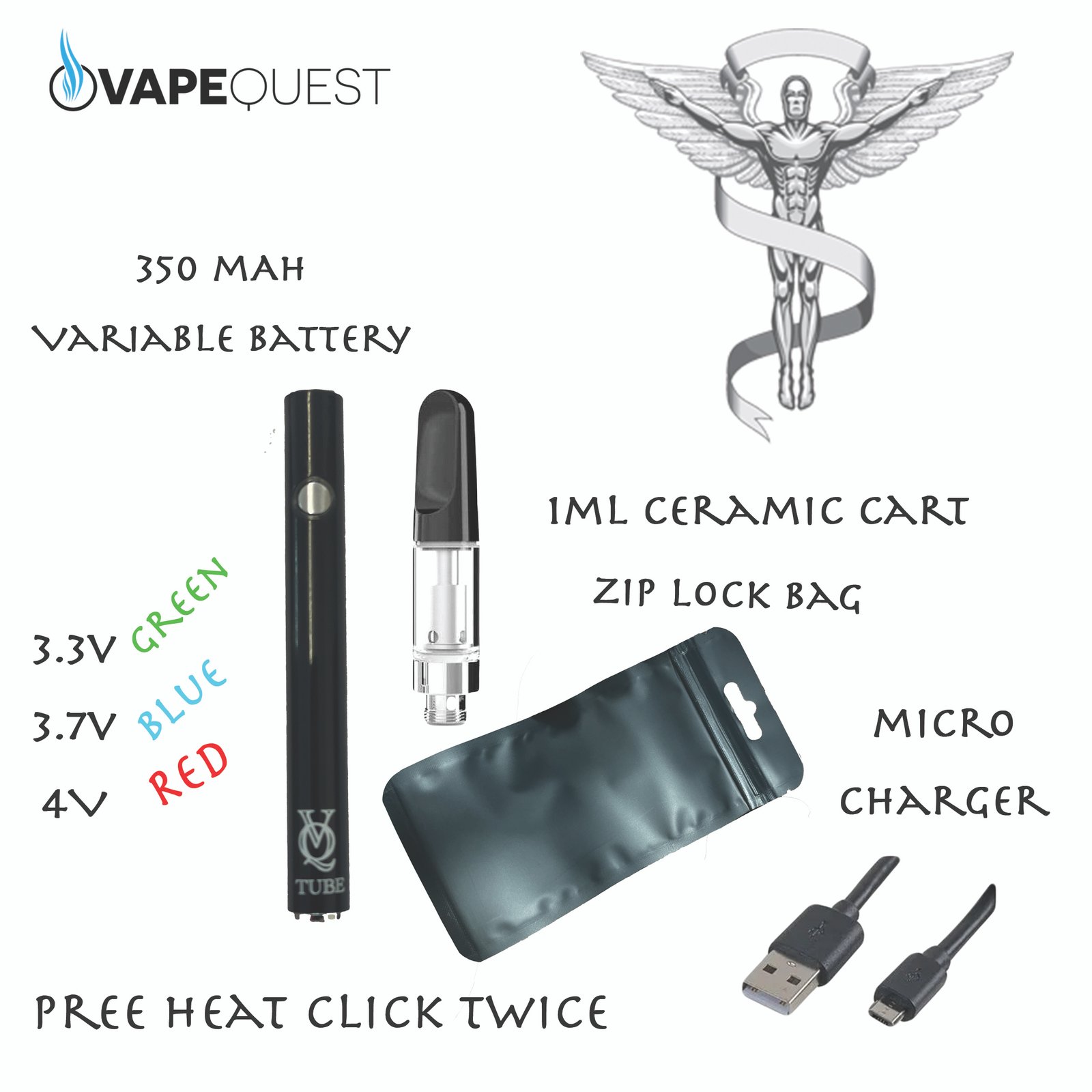 300mah Thick Oil Vape 2X 1ML CCELL Ceramic Carts